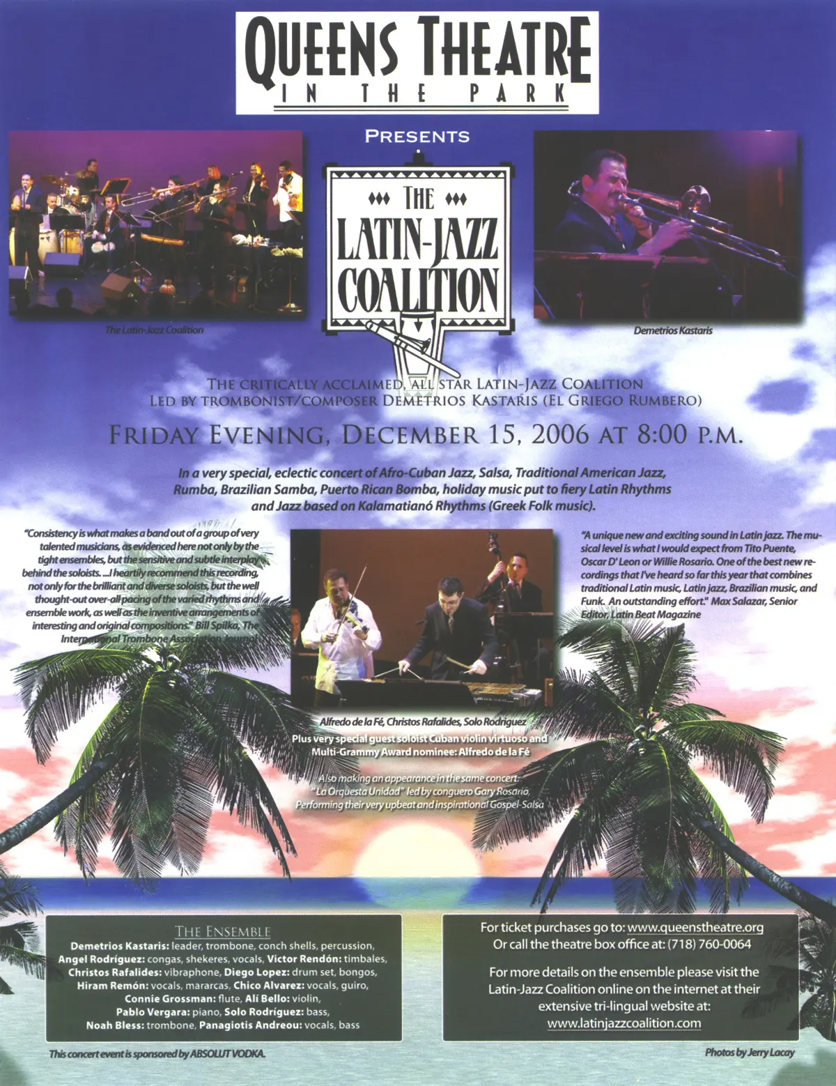 Queens Theatre in the Park Presents The Latin-Jazz Coalition Friday Evening, December 15, 2006.